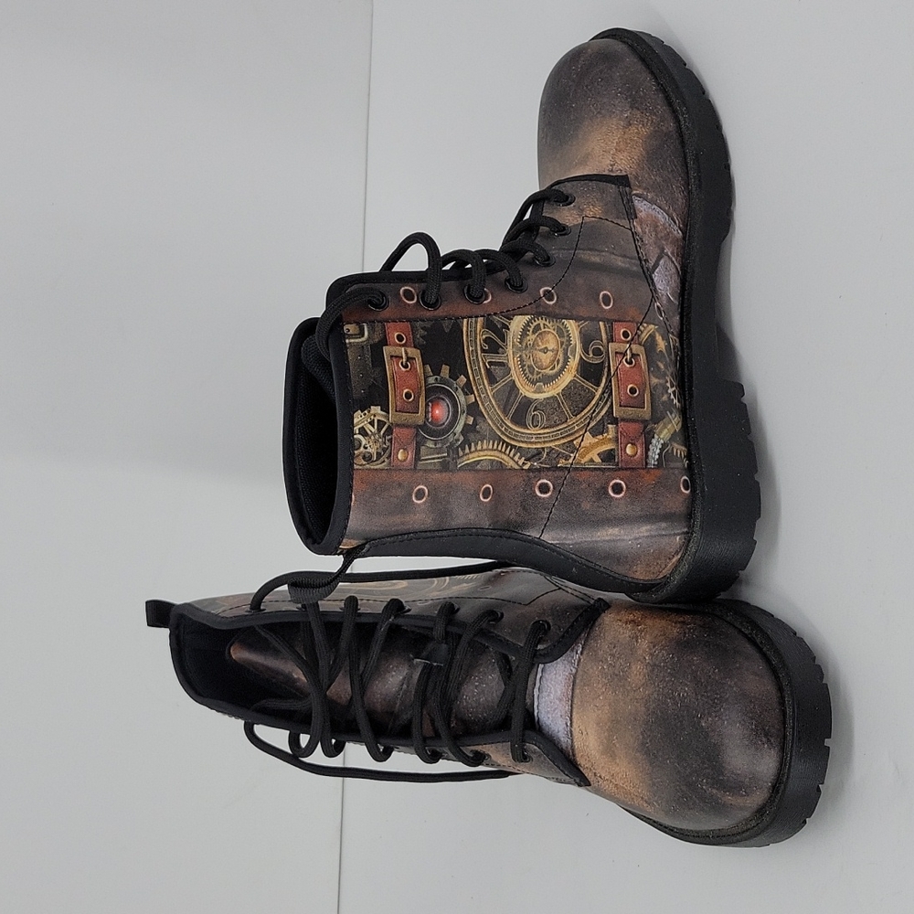 Steam Punk Inspired Combat Boots Lace Up Size US Men's 7 / Women's 9 Eu 40